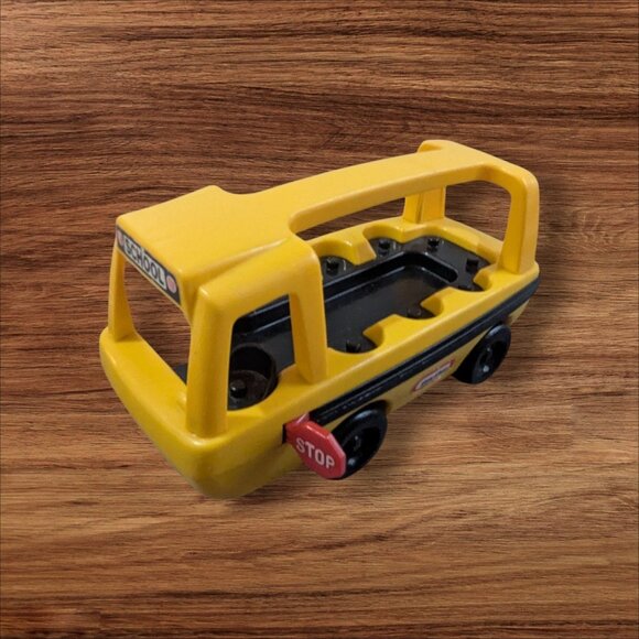 Little Tikes Yellow Plastic Toy School Bus W/ Carry Handle & Stop Sign Pre-Owned - Picture 1 of 10